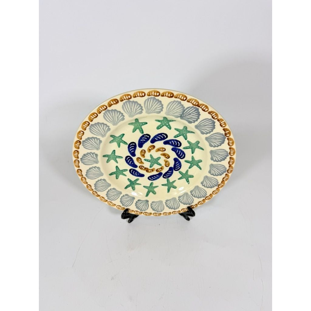 Stoneware Pottery Salad Plate Emma Bridgewater Coastal Shell Oysters Hand Painted Spongeware Replacement China English