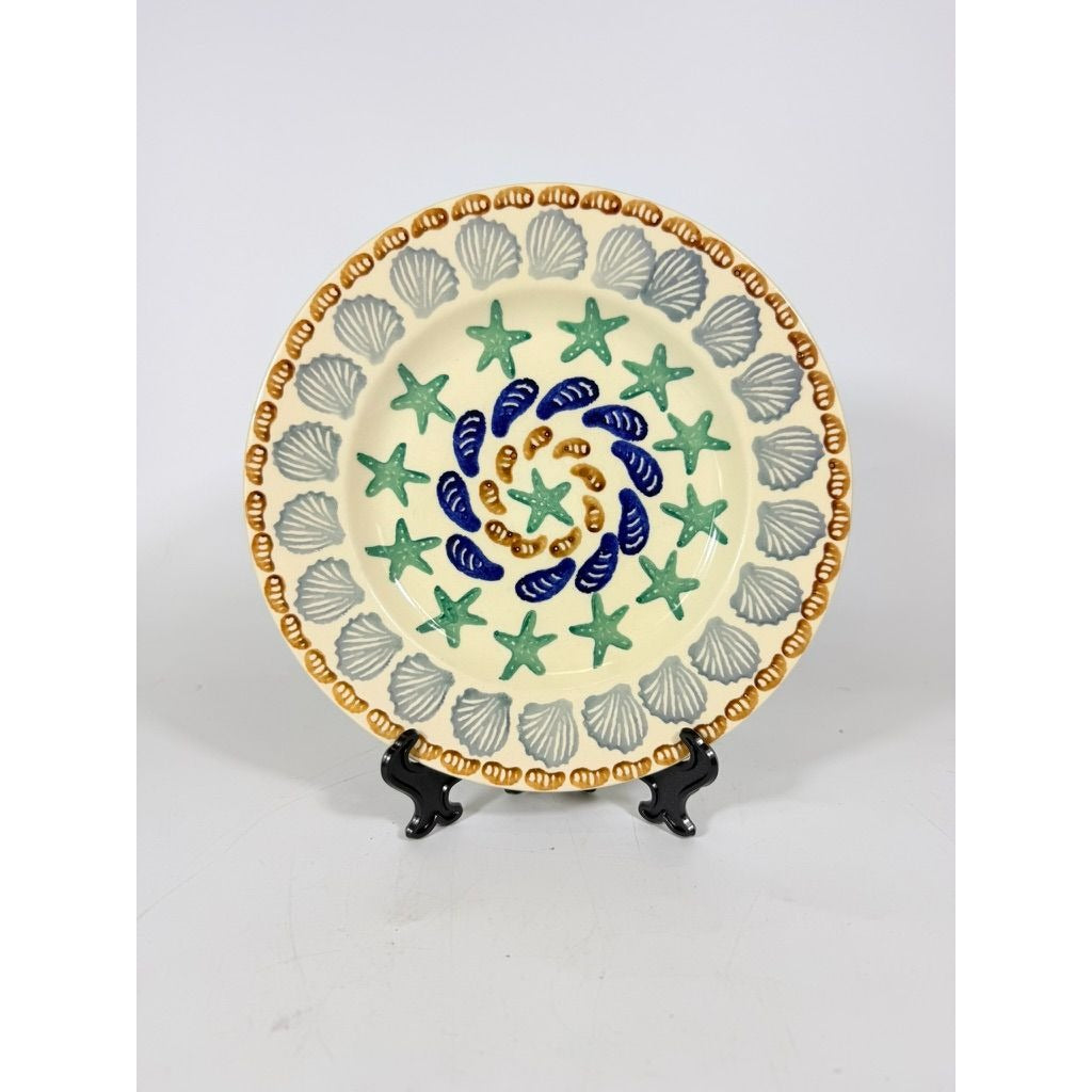 Stoneware Pottery Salad Plate Emma Bridgewater Coastal Shell Oysters Hand Painted Spongeware Replacement China English