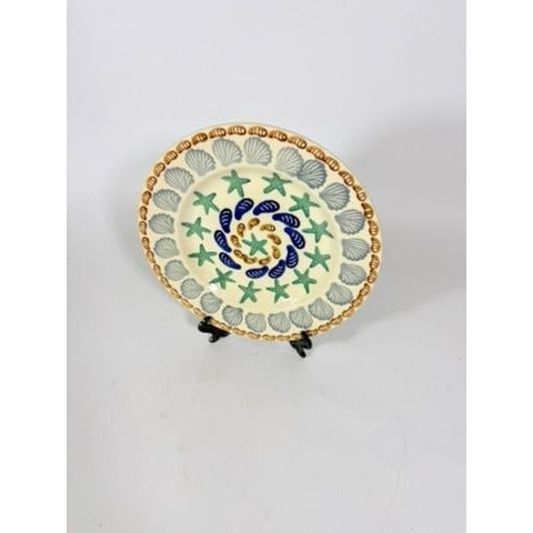 Stoneware Pottery Salad Plate Emma Bridgewater Coastal Shell Oysters Hand Painted Spongeware Replacement China English