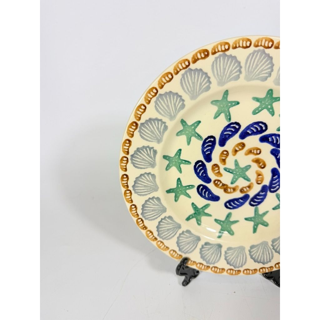 Stoneware Pottery Salad Plate Emma Bridgewater Coastal Shell Oysters Hand Painted Spongeware Replacement China English