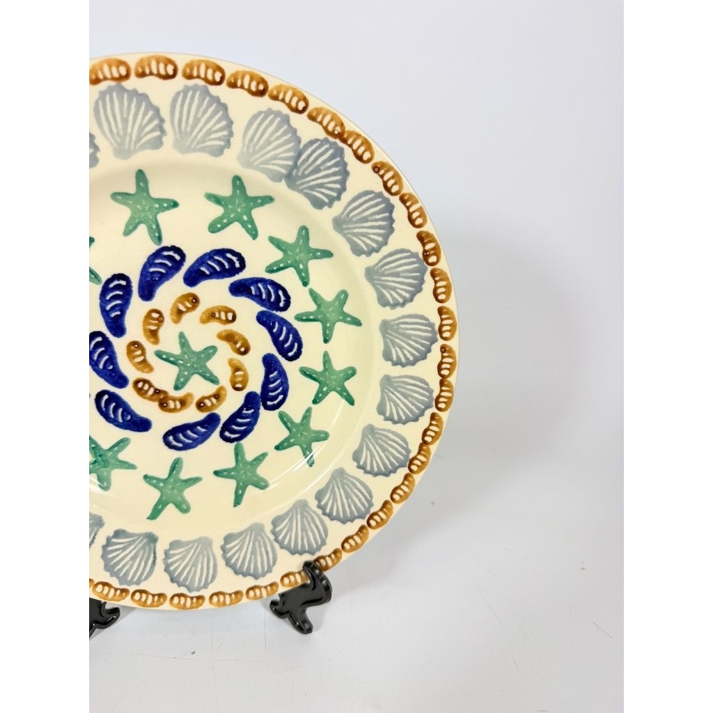 Stoneware Pottery Salad Plate Emma Bridgewater Coastal Shell Oysters Hand Painted Spongeware Replacement China English