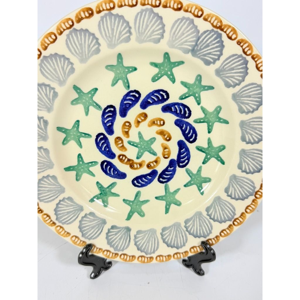 Stoneware Pottery Salad Plate Emma Bridgewater Coastal Shell Oysters Hand Painted Spongeware Replacement China English