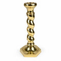 Brass Candlestick Barley Twist Spiral Twisted Andrea by Sadek Candle Holder Table Shelf Decor Traditional Nancy Myers Style Wedding
