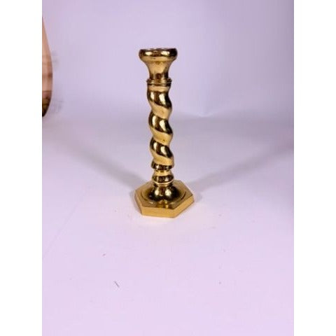 Brass Candlestick Barley Twist Spiral Twisted Andrea by Sadek Candle Holder Table Shelf Decor Traditional Nancy Myers Style Wedding