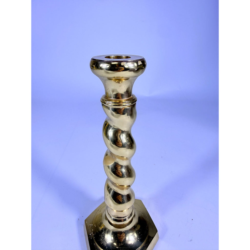 Brass Candlestick Barley Twist Spiral Twisted Andrea by Sadek Candle Holder Table Shelf Decor Traditional Nancy Myers Style Wedding