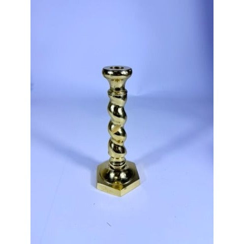 Brass Candlestick Barley Twist Spiral Twisted Andrea by Sadek Candle Holder Table Shelf Decor Traditional Nancy Myers Style Wedding