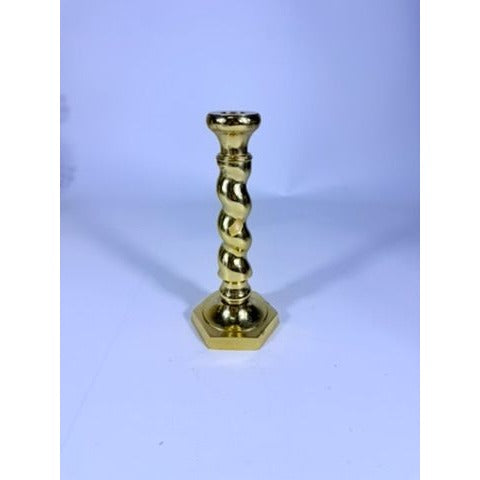 Brass Candlestick Barley Twist Spiral Twisted Andrea by Sadek Candle Holder Table Shelf Decor Traditional Nancy Myers Style Wedding