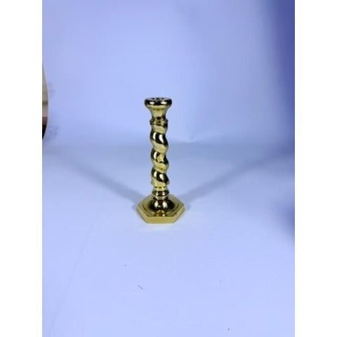 Brass Candlestick Barley Twist Spiral Twisted Andrea by Sadek Candle Holder Table Shelf Decor Traditional Nancy Myers Style Wedding