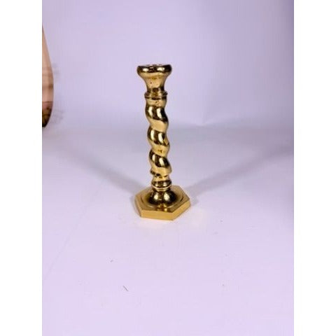 Brass Candlestick Barley Twist Spiral Twisted Andrea by Sadek Candle Holder Table Shelf Decor Traditional Nancy Myers Style Wedding