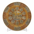 Thanjavur Wall Art Plate Charger Indian Tanjore Repousse Metal Vintage Antique Hand Forged Ganesha Shiva Hindu Brass, Copper, Silver India