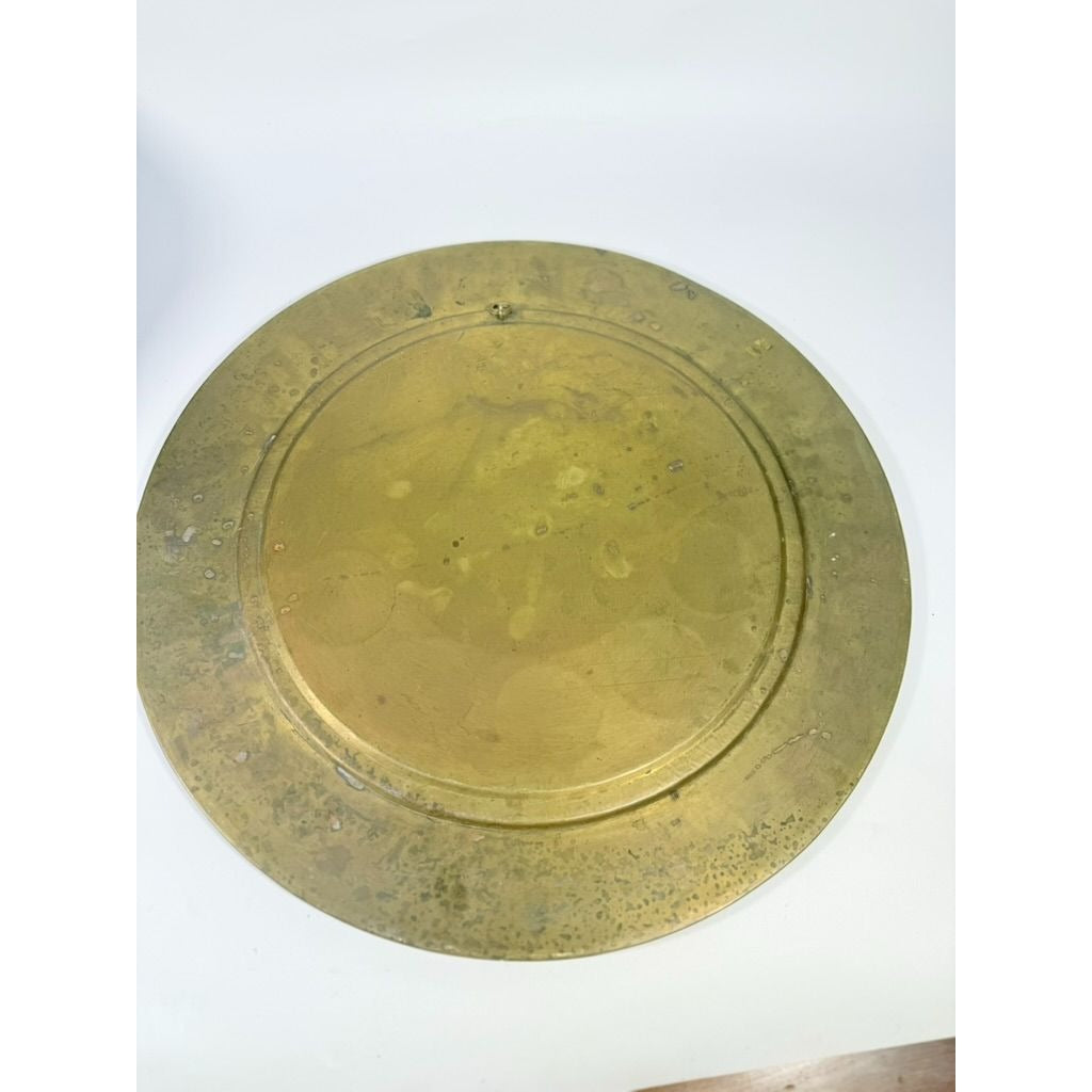 Thanjavur Wall Art Plate Charger Indian Tanjore Repousse Metal Vintage Antique Hand Forged Ganesha Shiva Hindu Brass, Copper, Silver India
