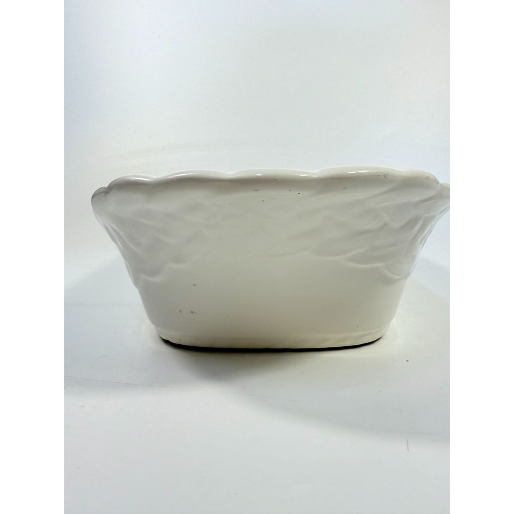 Ironstone White Serving Dish Bowl Oblong Braided Band Vintage Japaan Ceramic Porcelain Replacement China Traditional Hoilday Party Wedding