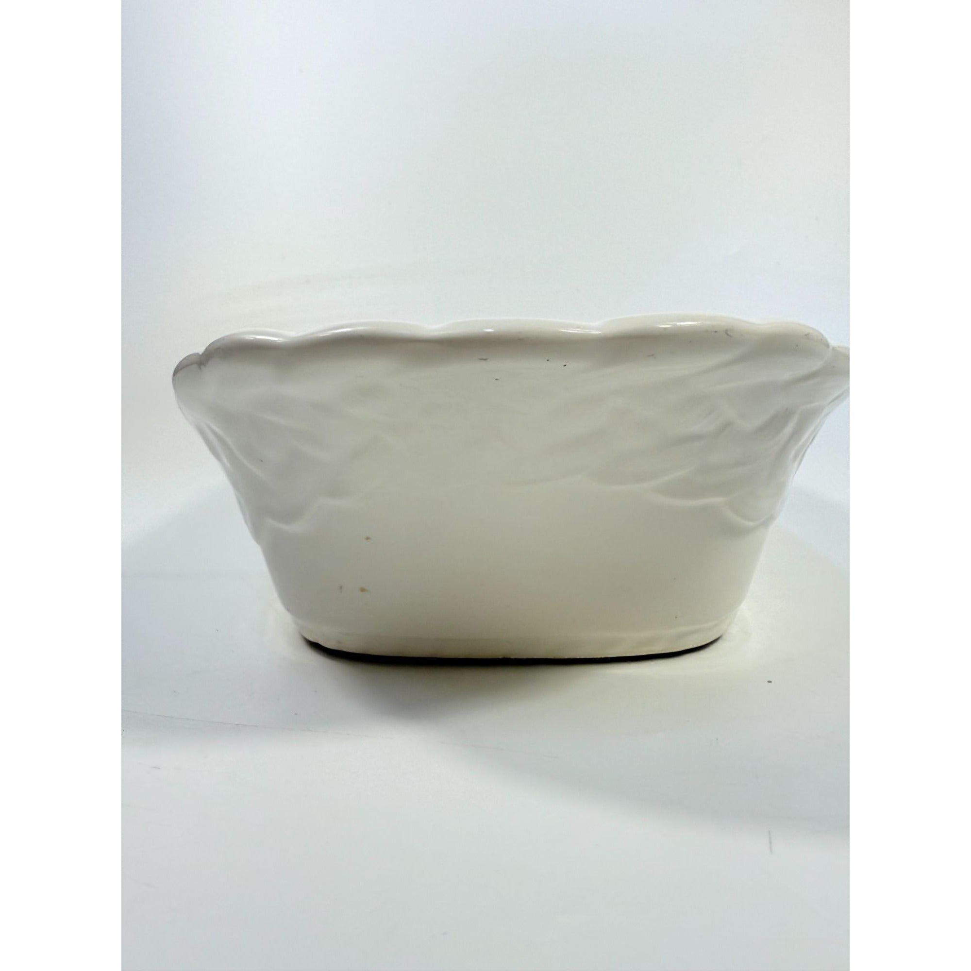 Ironstone White Serving Dish Bowl Oblong Braided Band Vintage Japaan Ceramic Porcelain Replacement China Traditional Hoilday Party Wedding