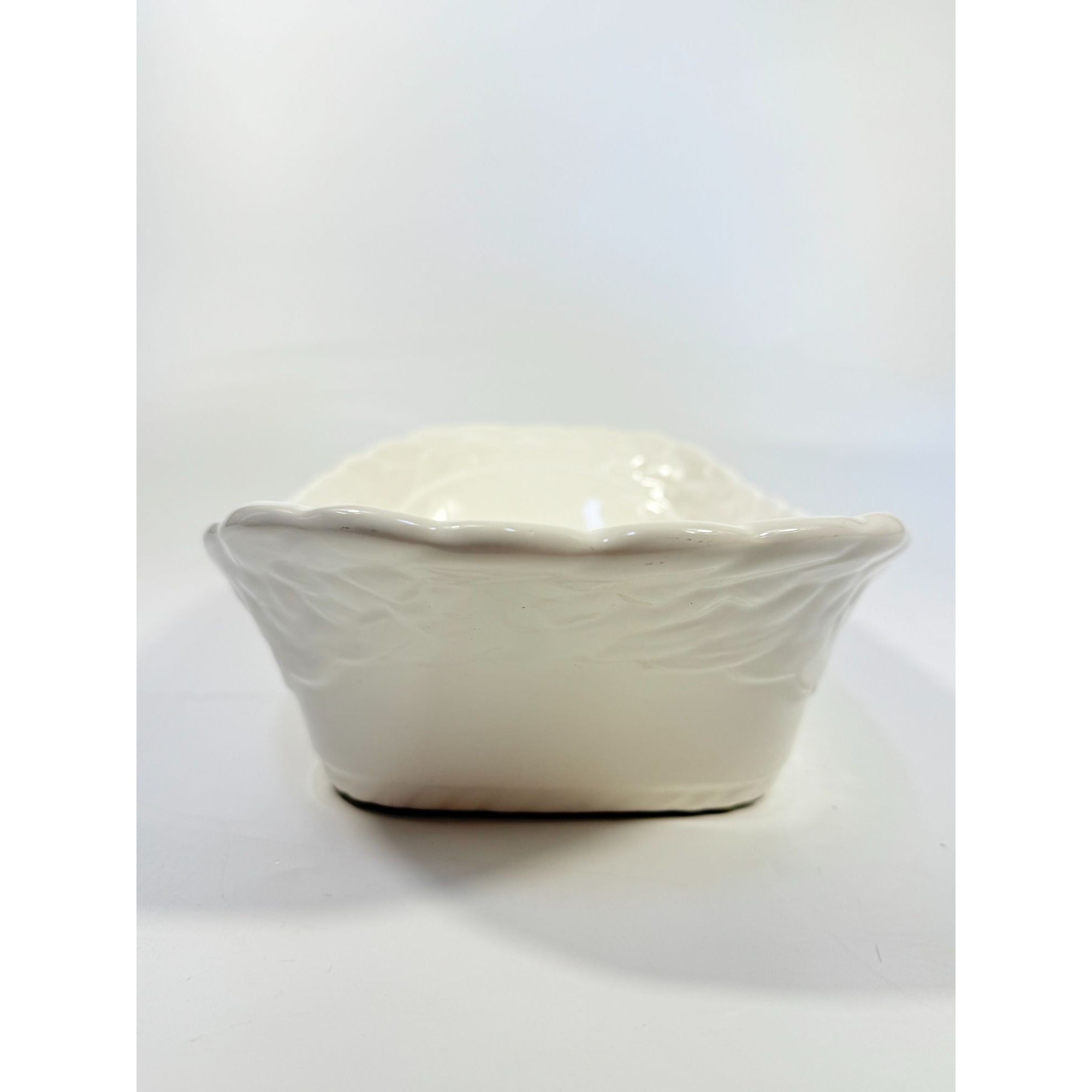 Ironstone White Serving Dish Bowl Oblong Braided Band Vintage Japaan Ceramic Porcelain Replacement China Traditional Hoilday Party Wedding