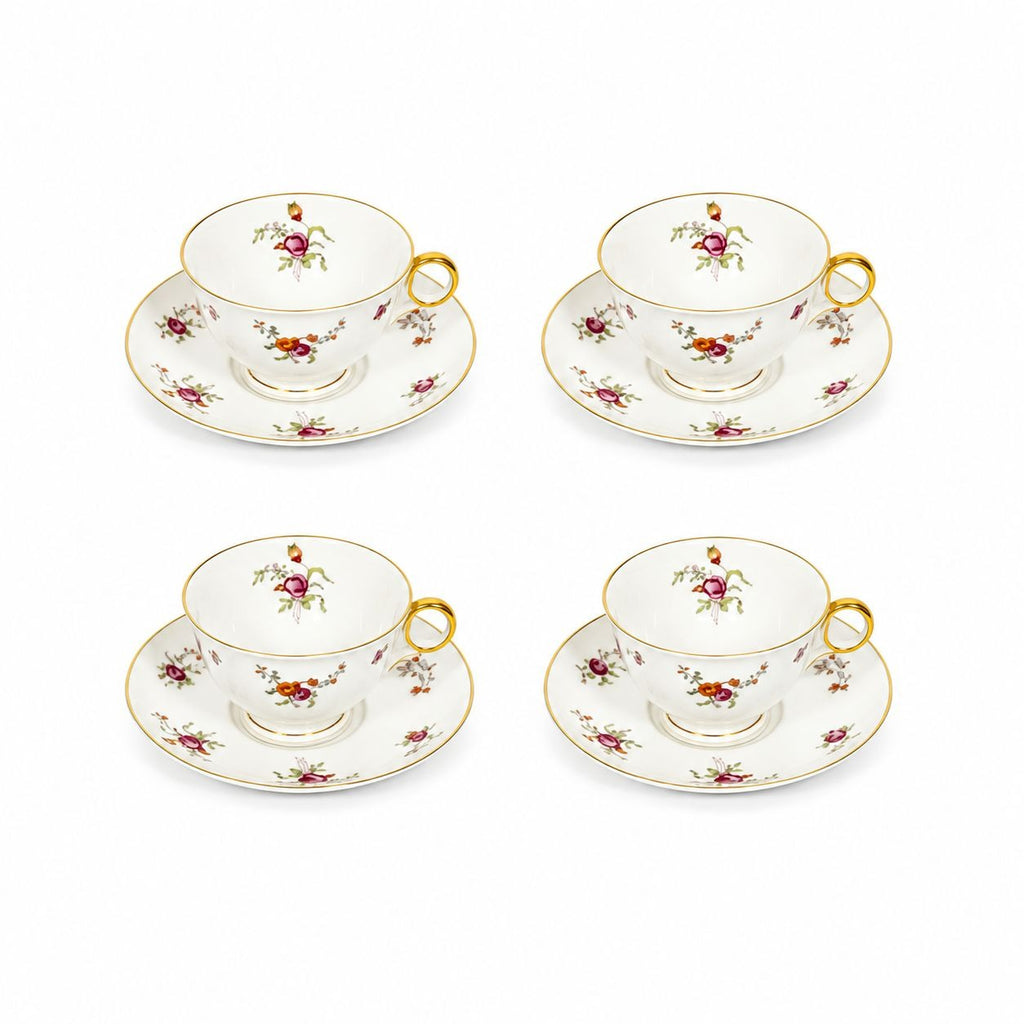 Footed Demitasse Cup & Saucer Set Haviland Migonette Limoges France Replacement China French Floral Bone Vintage Wedding
