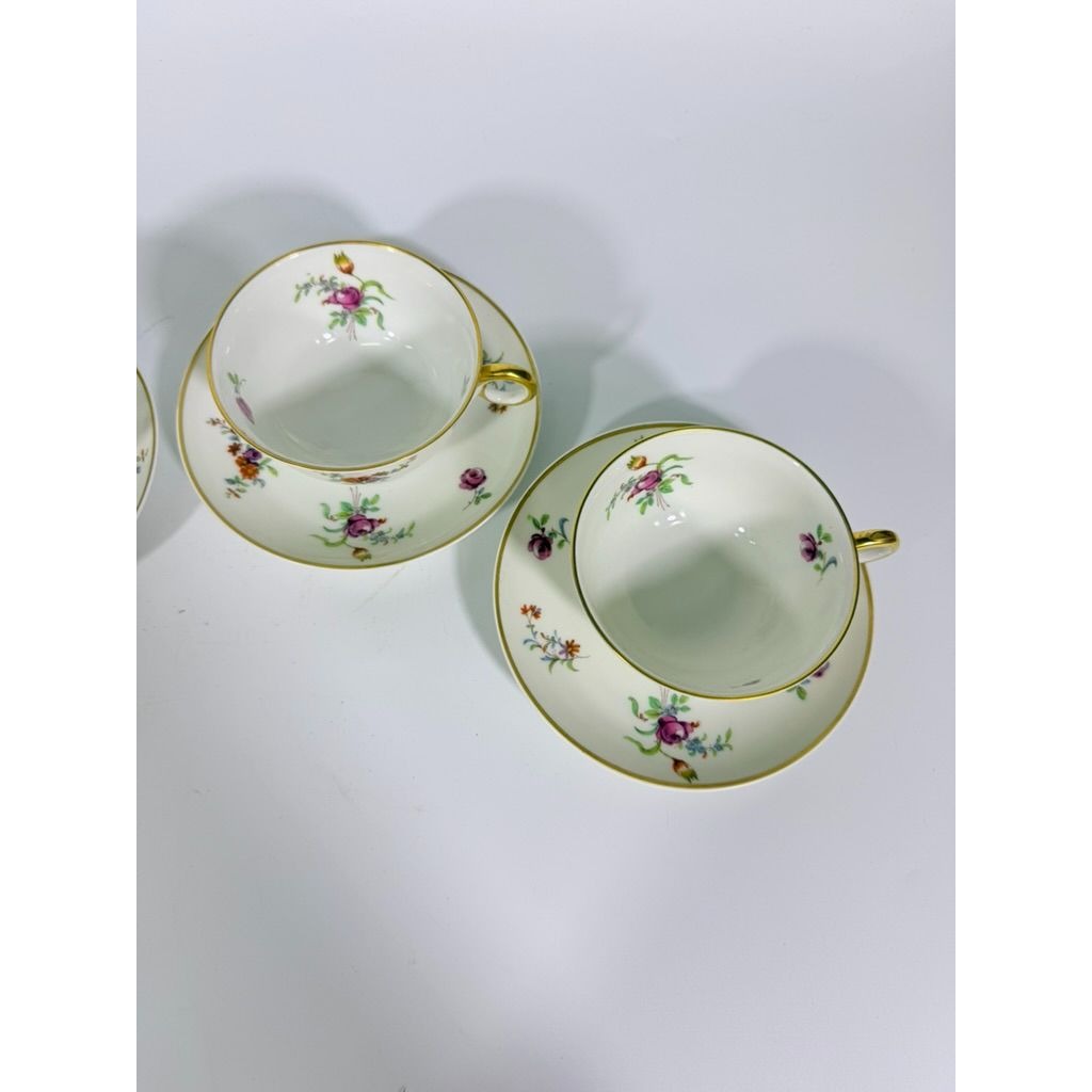 Footed Demitasse Cup & Saucer Set Haviland Migonette Limoges France Replacement China French Floral Bone Vintage Wedding