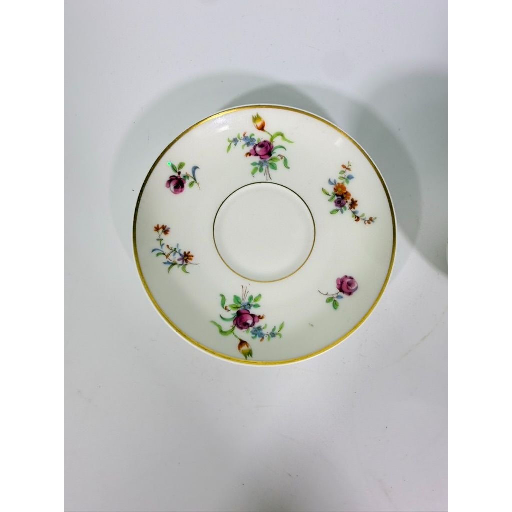 Footed Demitasse Cup & Saucer Set Haviland Migonette Limoges France Replacement China French Floral Bone Vintage Wedding