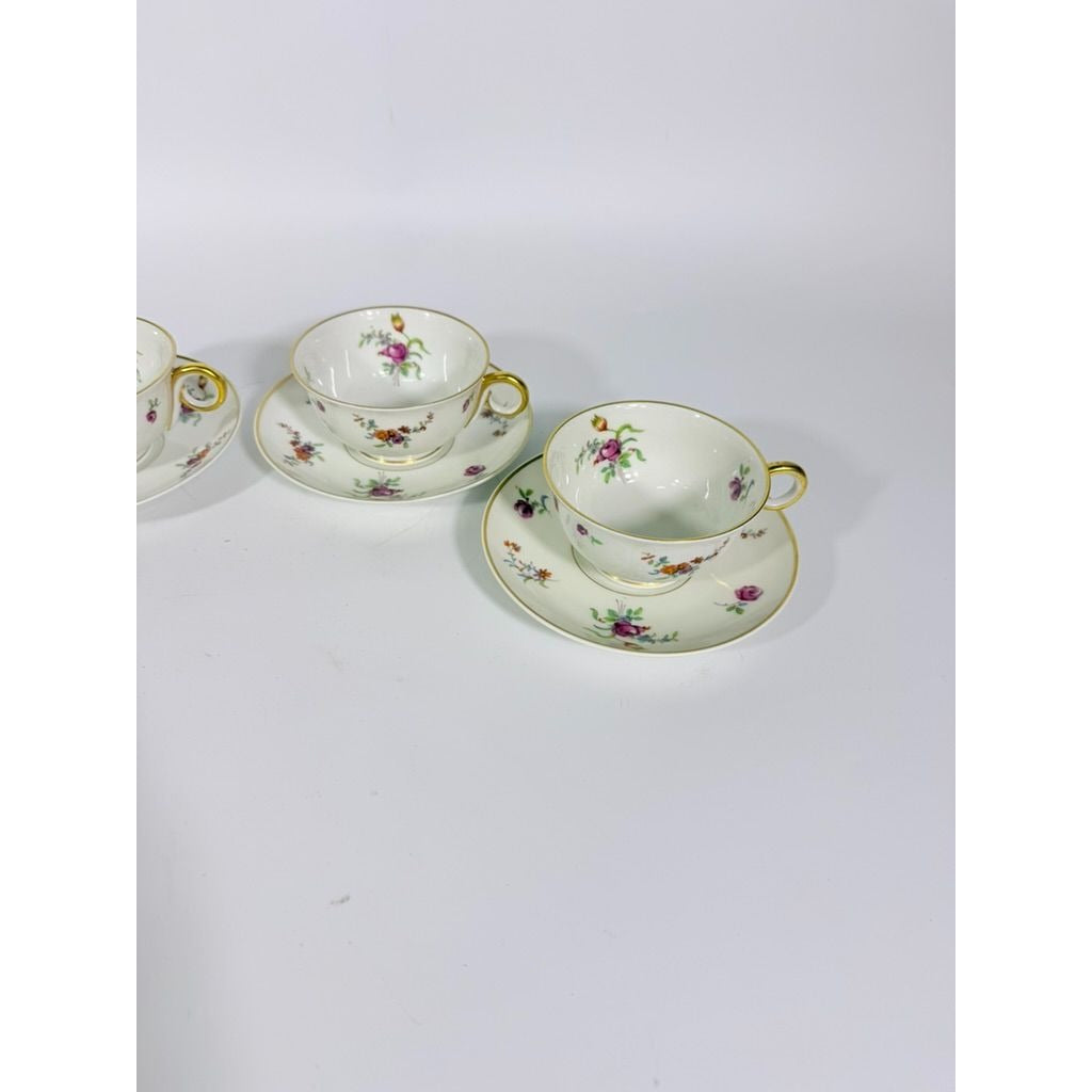 Footed Demitasse Cup & Saucer Set Haviland Migonette Limoges France Replacement China French Floral Bone Vintage Wedding