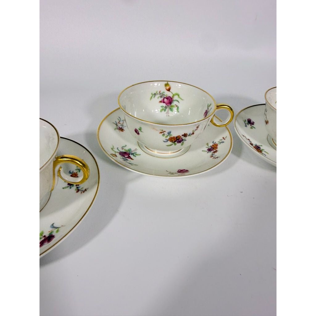 Footed Demitasse Cup & Saucer Set Haviland Migonette Limoges France Replacement China French Floral Bone Vintage Wedding