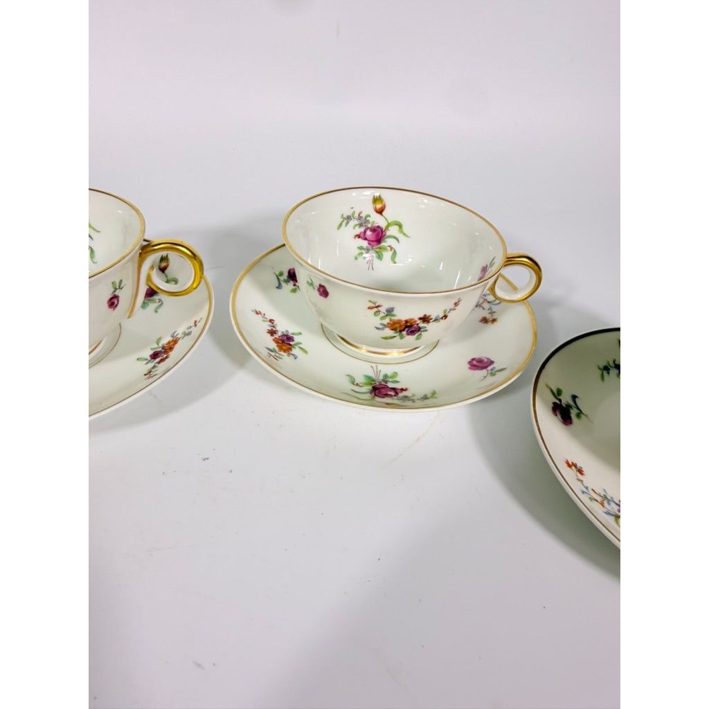 Footed Demitasse Cup & Saucer Set Haviland Migonette Limoges France Replacement China French Floral Bone Vintage Wedding