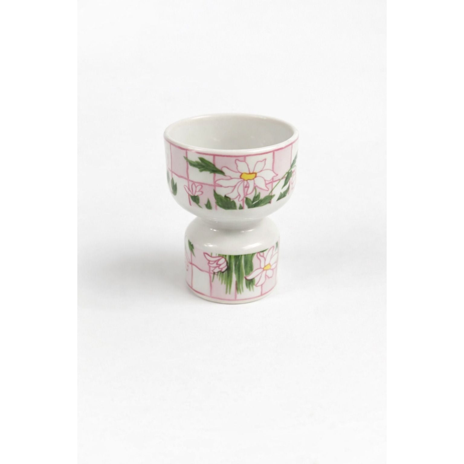 Egg Cup Franci Villa Vanilla Daisies Taste Setter Vintage Palm Beach Regency Mid Mod Porcelain Ceramic Childrens Size Tea Party