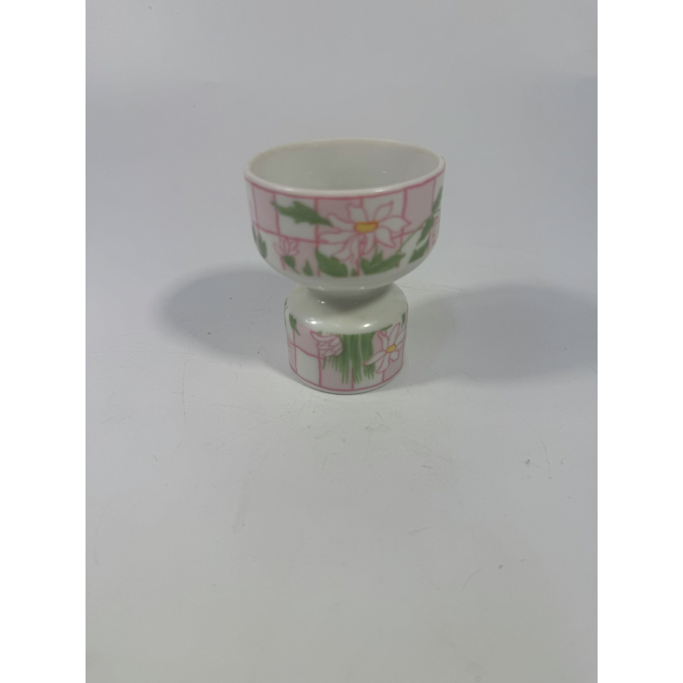 Egg Cup Franci Villa Vanilla Daisies Taste Setter Vintage Palm Beach Regency Mid Mod Porcelain Ceramic Childrens Size Tea Party