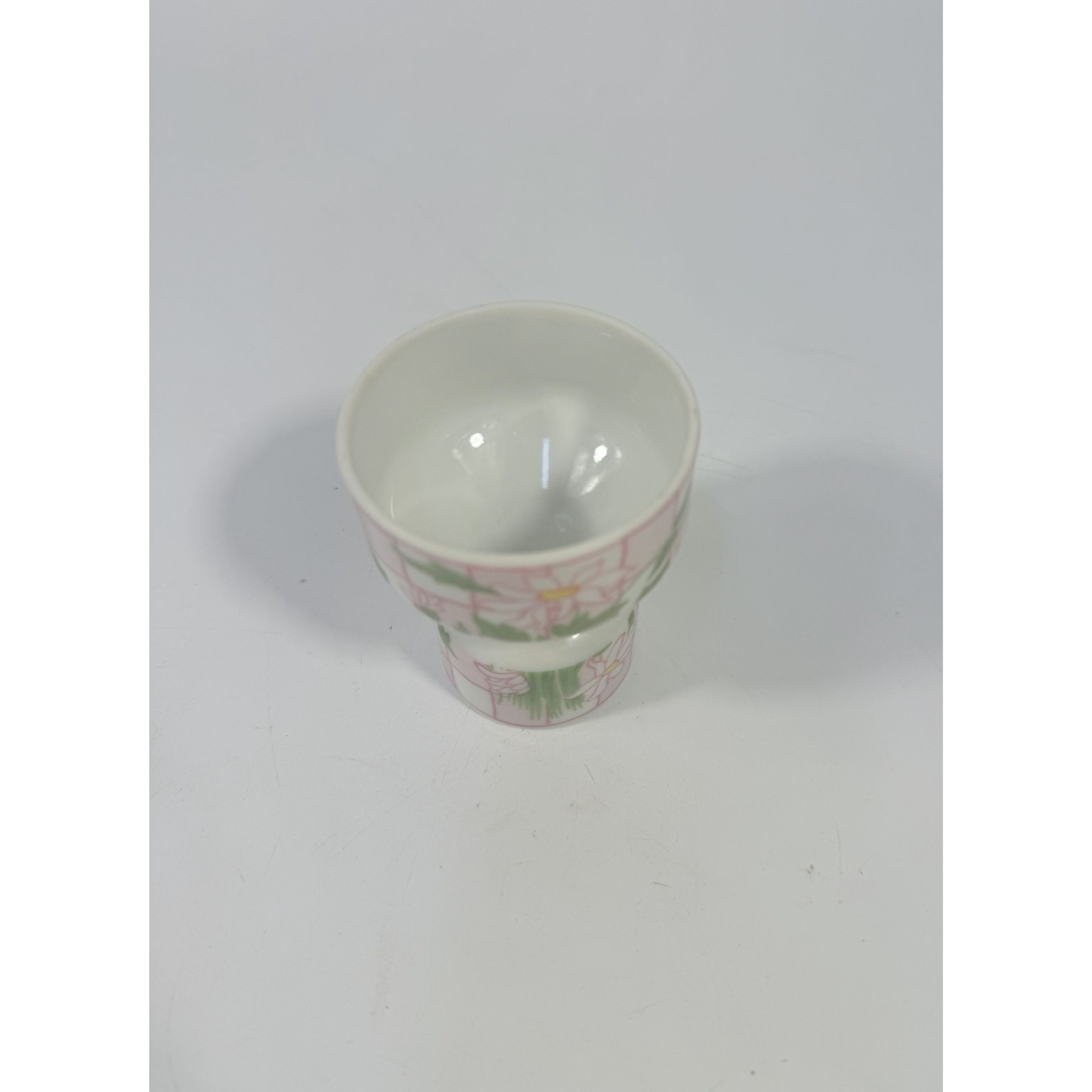 Egg Cup Franci Villa Vanilla Daisies Taste Setter Vintage Palm Beach Regency Mid Mod Porcelain Ceramic Childrens Size Tea Party