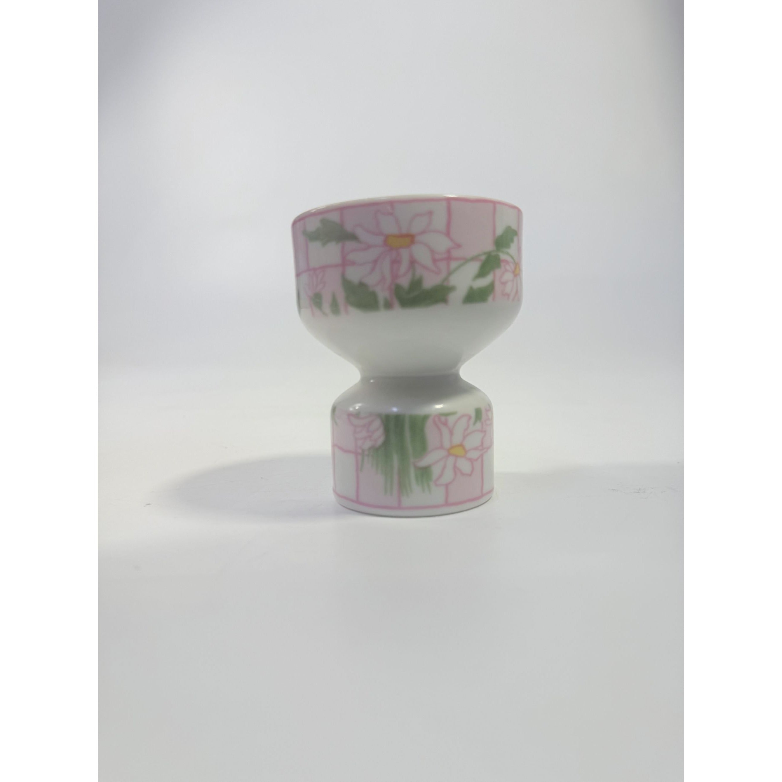 Egg Cup Franci Villa Vanilla Daisies Taste Setter Vintage Palm Beach Regency Mid Mod Porcelain Ceramic Childrens Size Tea Party