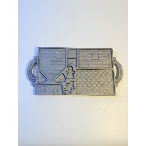 Cast Iron John Wright The Gingerbread House Non-Stick Double Sided Baking Mold Tray Bakeware Collectible Cookware Handled Kitchenware