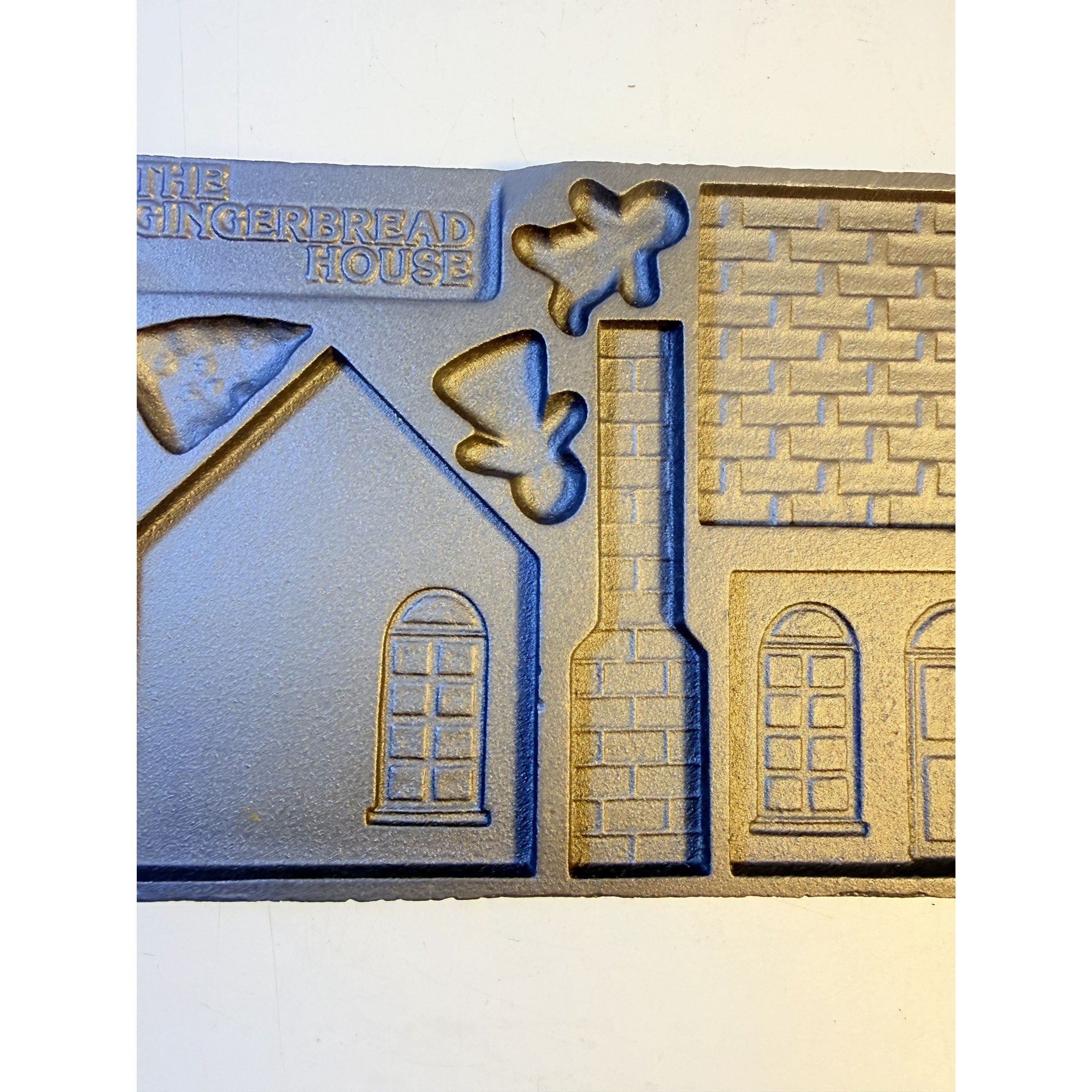 Cast Iron John Wright The Gingerbread House Non-Stick Double Sided Baking Mold Tray Bakeware Collectible Cookware Handled Kitchenware