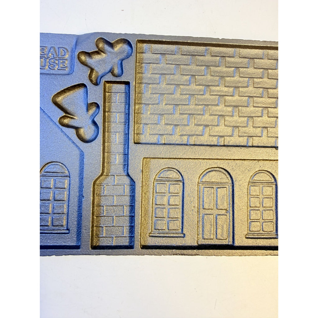 Cast Iron John Wright The Gingerbread House Non-Stick Double Sided Baking Mold Tray Bakeware Collectible Cookware Handled Kitchenware