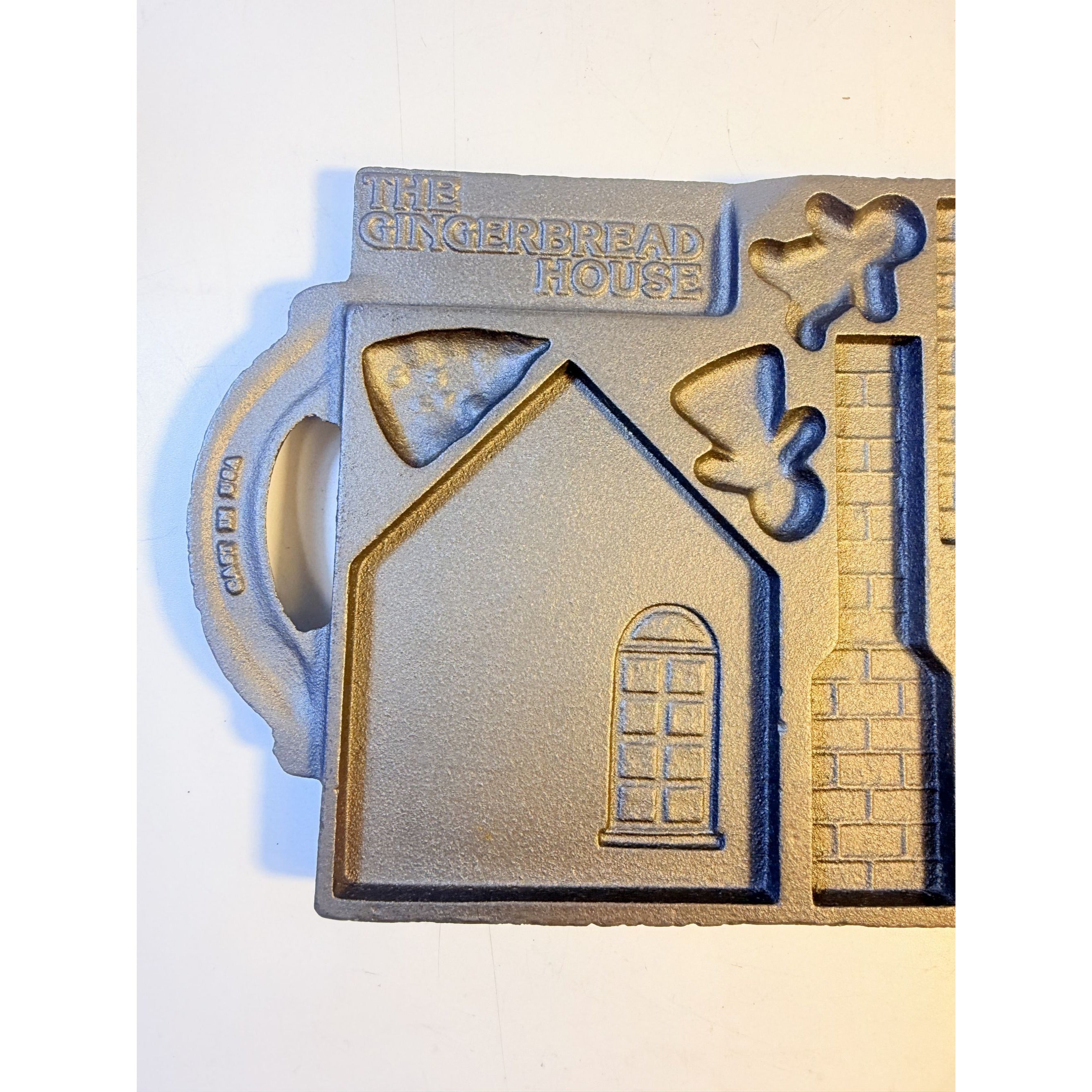 Cast Iron John Wright The Gingerbread House Non-Stick Double Sided Baking Mold Tray Bakeware Collectible Cookware Handled Kitchenware