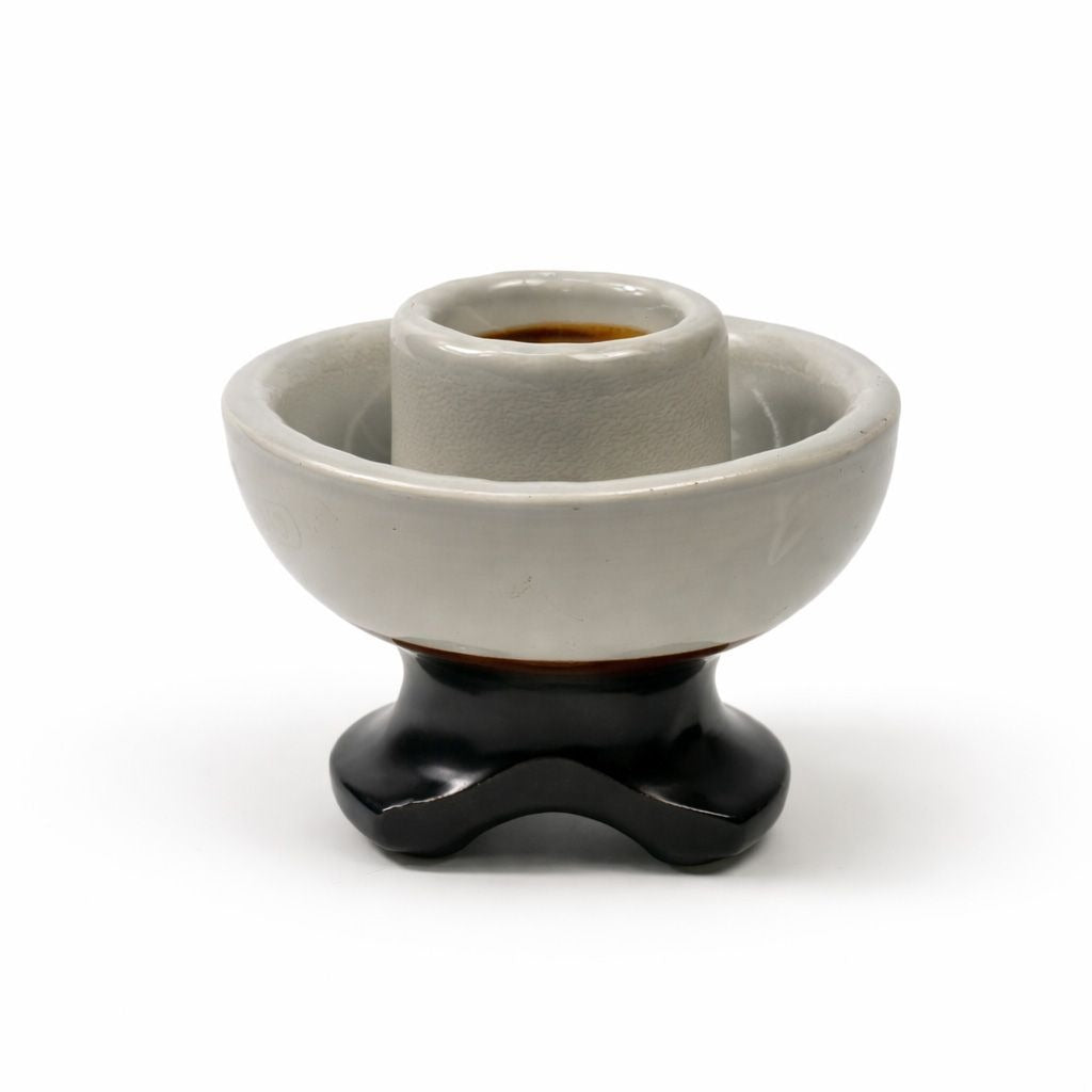 Porcelain Insulator Mushroom Saddle Back Mouse Ear Grey Brown Antique Electrical Chance Candle Holder Home Decor Historical Collectible