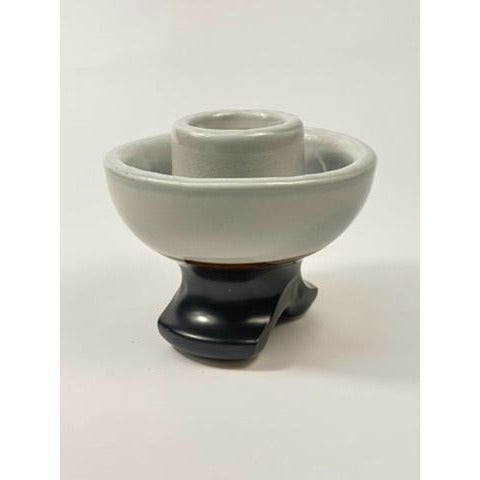 Porcelain Insulator Mushroom Saddle Back Mouse Ear Grey Brown Antique Electrical Chance Candle Holder Home Decor Historical Collectible