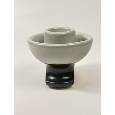 Porcelain Insulator Mushroom Saddle Back Mouse Ear Grey Brown Antique Electrical Chance Candle Holder Home Decor Historical Collectible