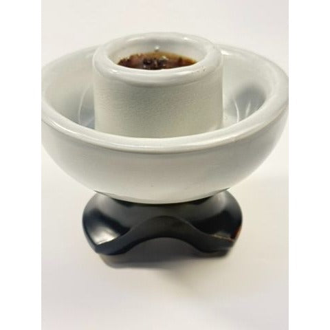 Porcelain Insulator Mushroom Saddle Back Mouse Ear Grey Brown Antique Electrical Chance Candle Holder Home Decor Historical Collectible