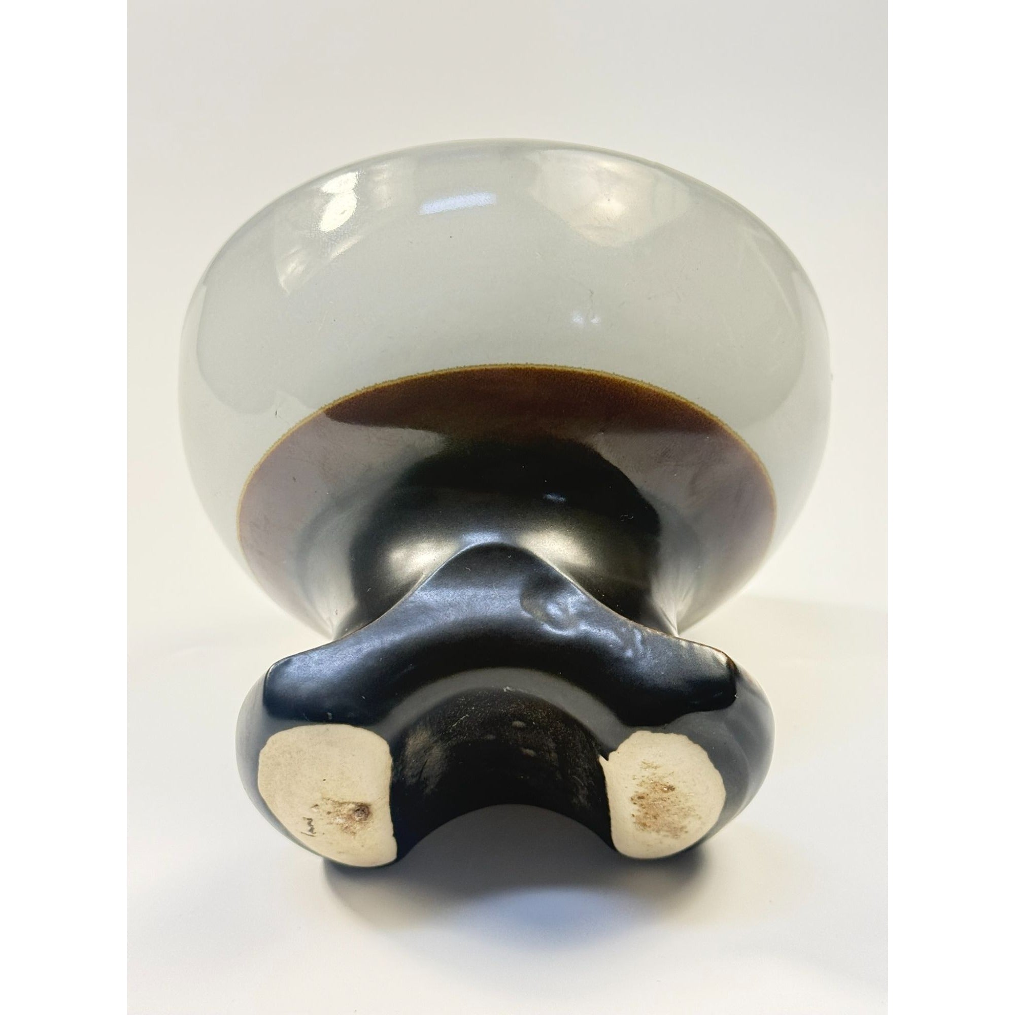 Porcelain Insulator Mushroom Saddle Back Mouse Ear Grey Brown Antique Electrical Chance Candle Holder Home Decor Historical Collectible