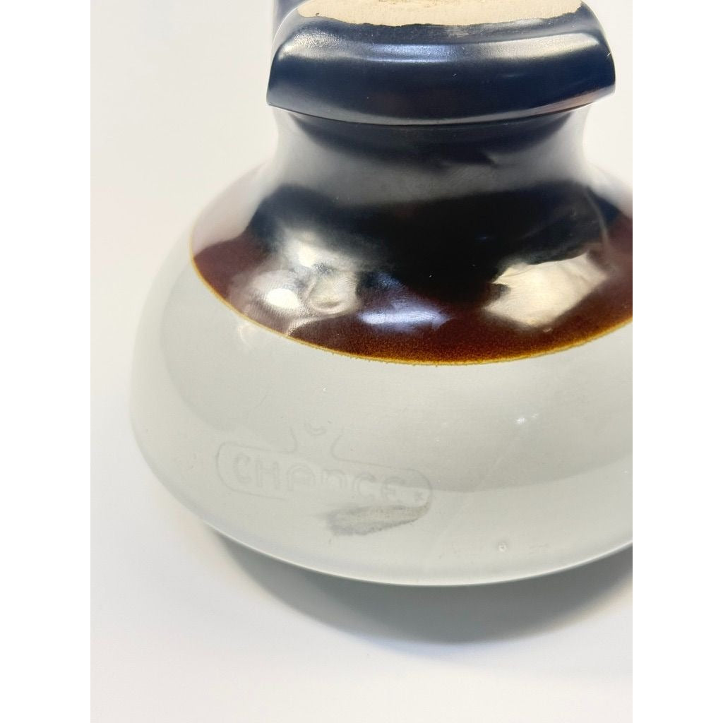 Porcelain Insulator Mushroom Saddle Back Mouse Ear Grey Brown Antique Electrical Chance Candle Holder Home Decor Historical Collectible
