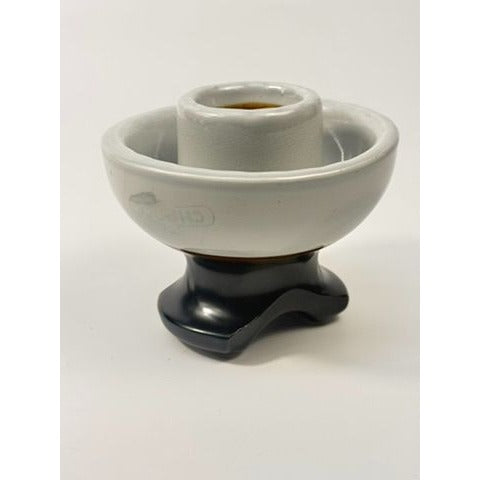 Porcelain Insulator Mushroom Saddle Back Mouse Ear Grey Brown Antique Electrical Chance Candle Holder Home Decor Historical Collectible