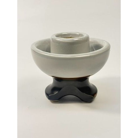 Porcelain Insulator Mushroom Saddle Back Mouse Ear Grey Brown Antique Electrical Chance Candle Holder Home Decor Historical Collectible