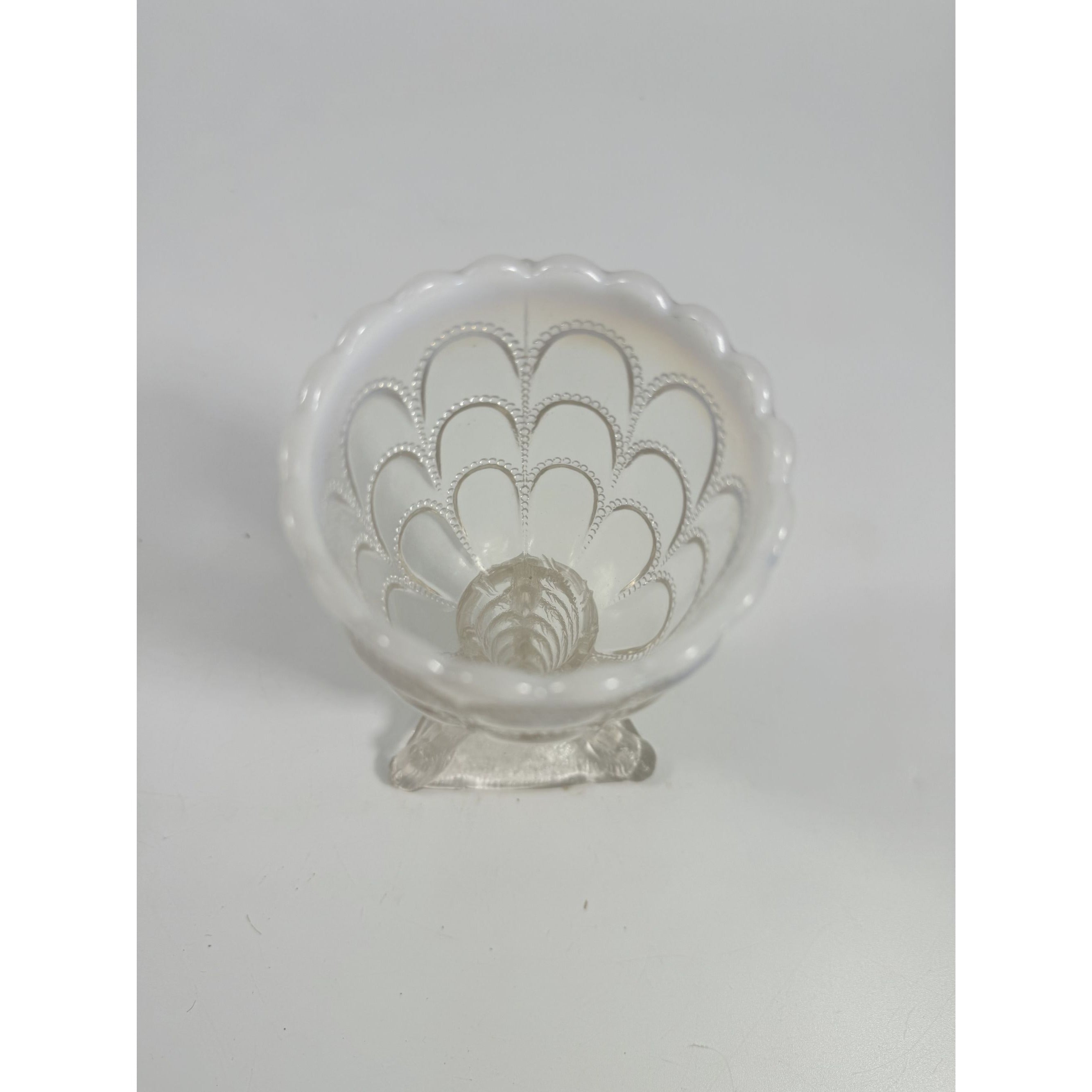Footed Vase Glass Northwood Beads and Bark White Opalescent Vase Decorative Cup Collector Glassware Home Decor Decorative Accents Antique