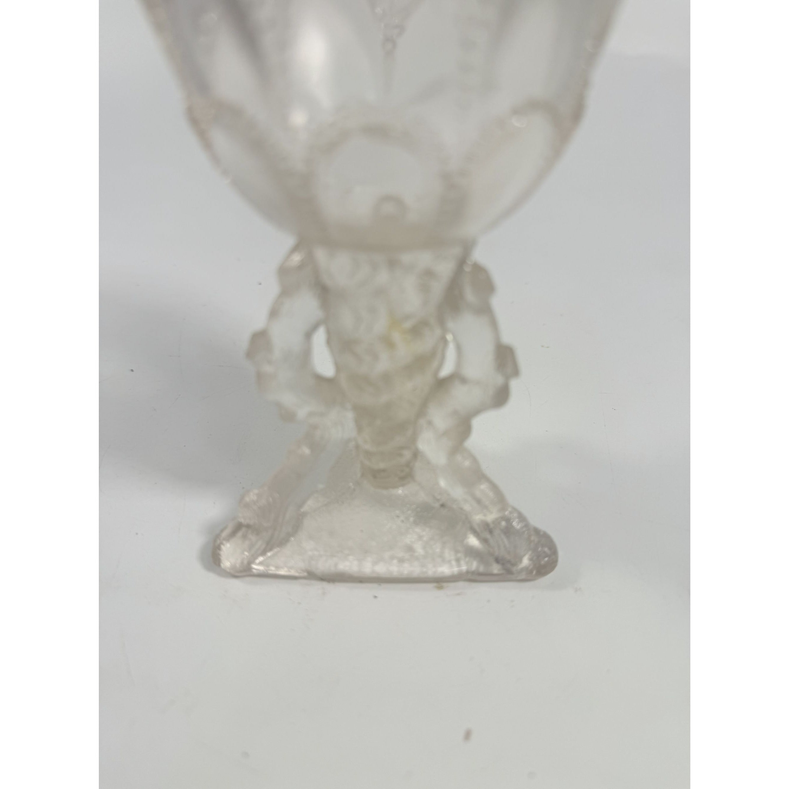 Footed Vase Glass Northwood Beads and Bark White Opalescent Vase Decorative Cup Collector Glassware Home Decor Decorative Accents Antique