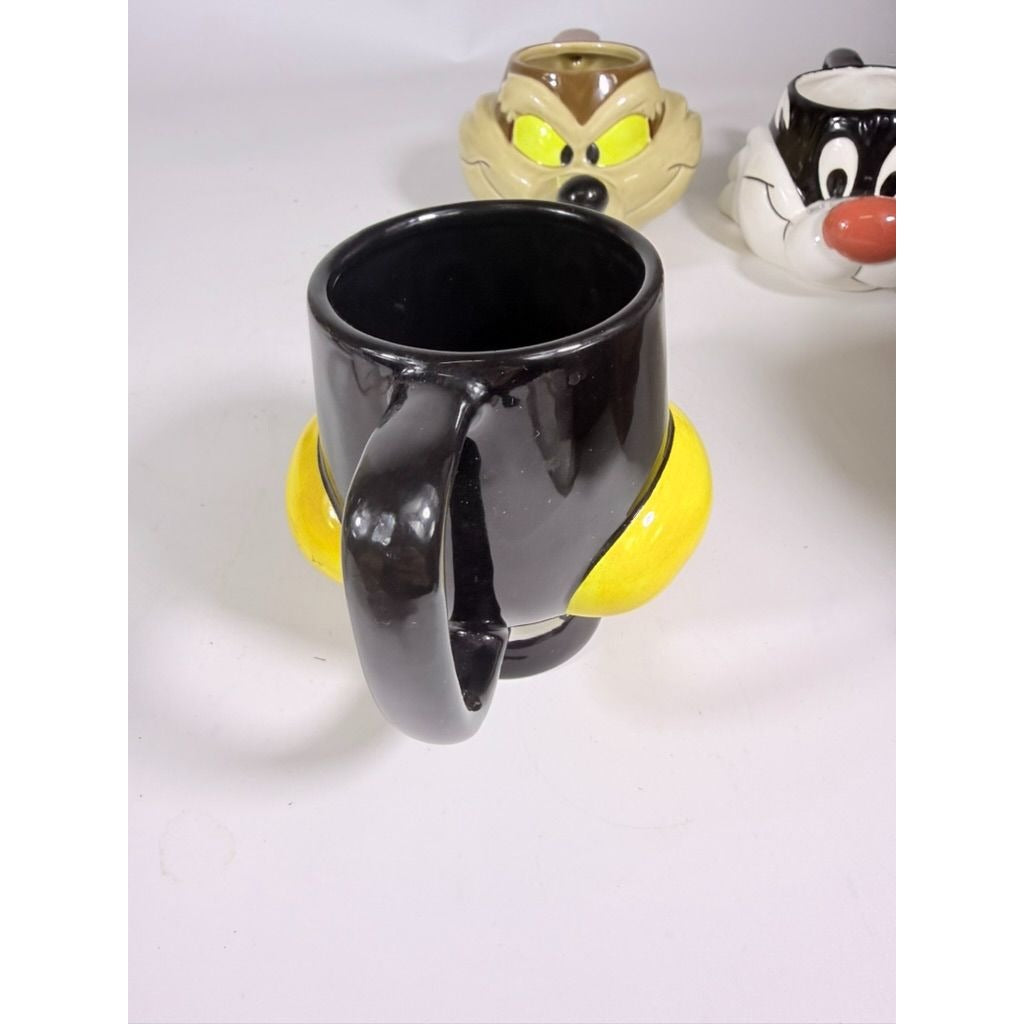 Ceramic Mug 3D Set 5 Looney Tunes Bugs Bunny, Sylvester, Wille E Coyote, Road Runner, Daffy Duck Vintage Cartoon Characters Warner Brothers