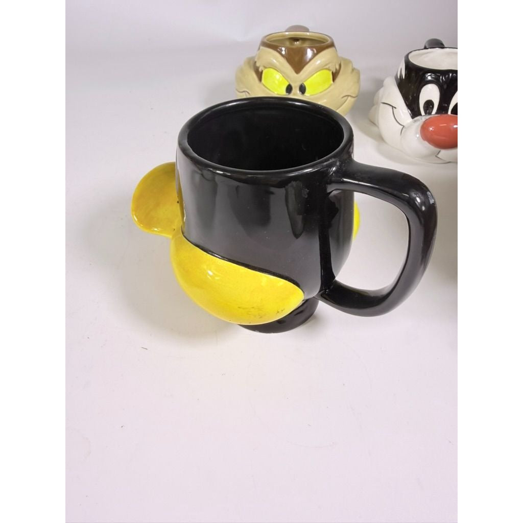 Ceramic Mug 3D Set 5 Looney Tunes Bugs Bunny, Sylvester, Wille E Coyote, Road Runner, Daffy Duck Vintage Cartoon Characters Warner Brothers