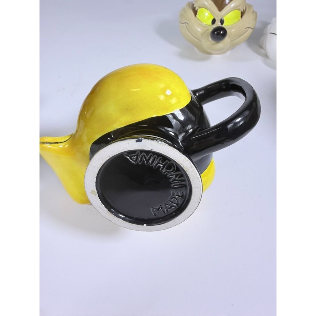 Ceramic Mug 3D Set 5 Looney Tunes Bugs Bunny, Sylvester, Wille E Coyote, Road Runner, Daffy Duck Vintage Cartoon Characters Warner Brothers