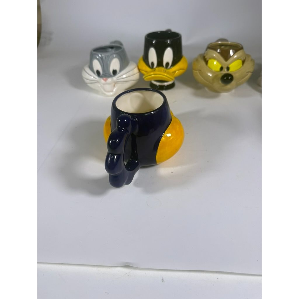 Ceramic Mug 3D Set 5 Looney Tunes Bugs Bunny, Sylvester, Wille E Coyote, Road Runner, Daffy Duck Vintage Cartoon Characters Warner Brothers