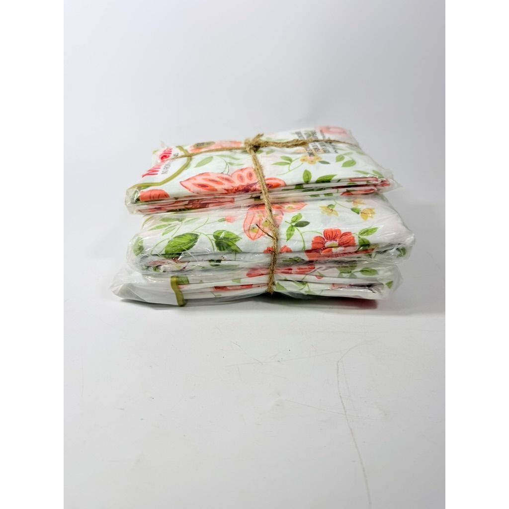 Full Sheet Set Cannon Monticello Floral Butterflies Flat Fitted Sheets 2 Cases Flowers Pastels 1970s Retro Vintage New in Bag Bedding Linens