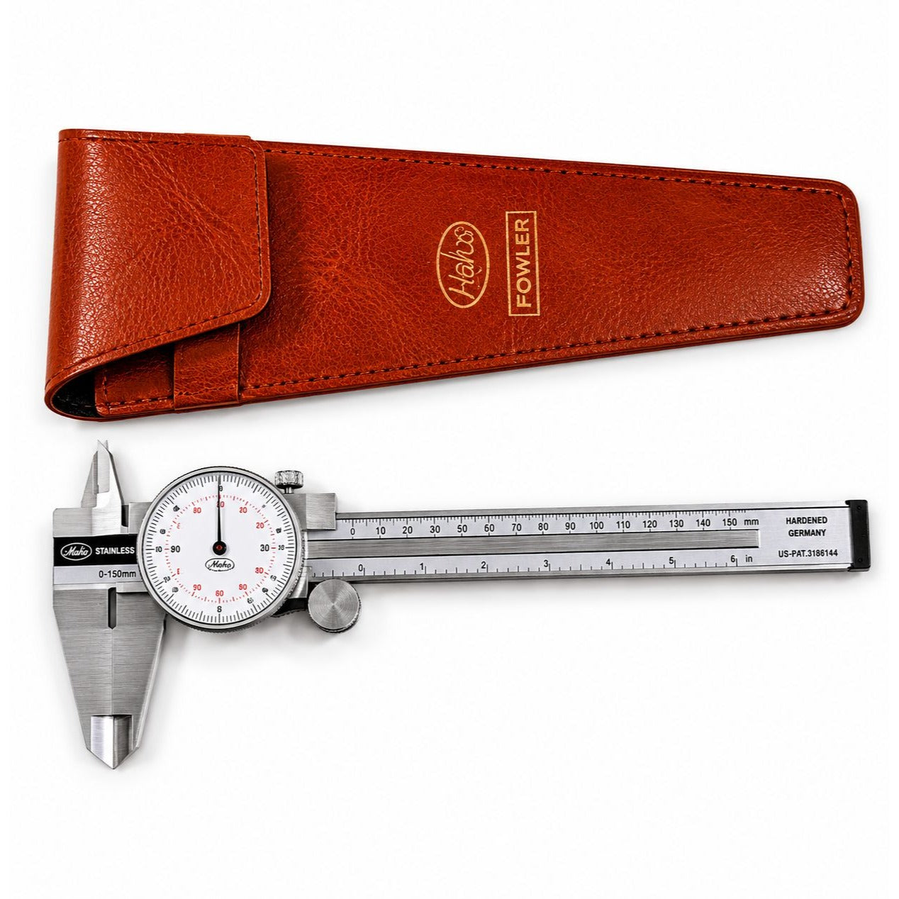 Helios Fowler 52-030-006 .001 Dial Caliper 6.5" Stainless Steel WORKING F153 Germany