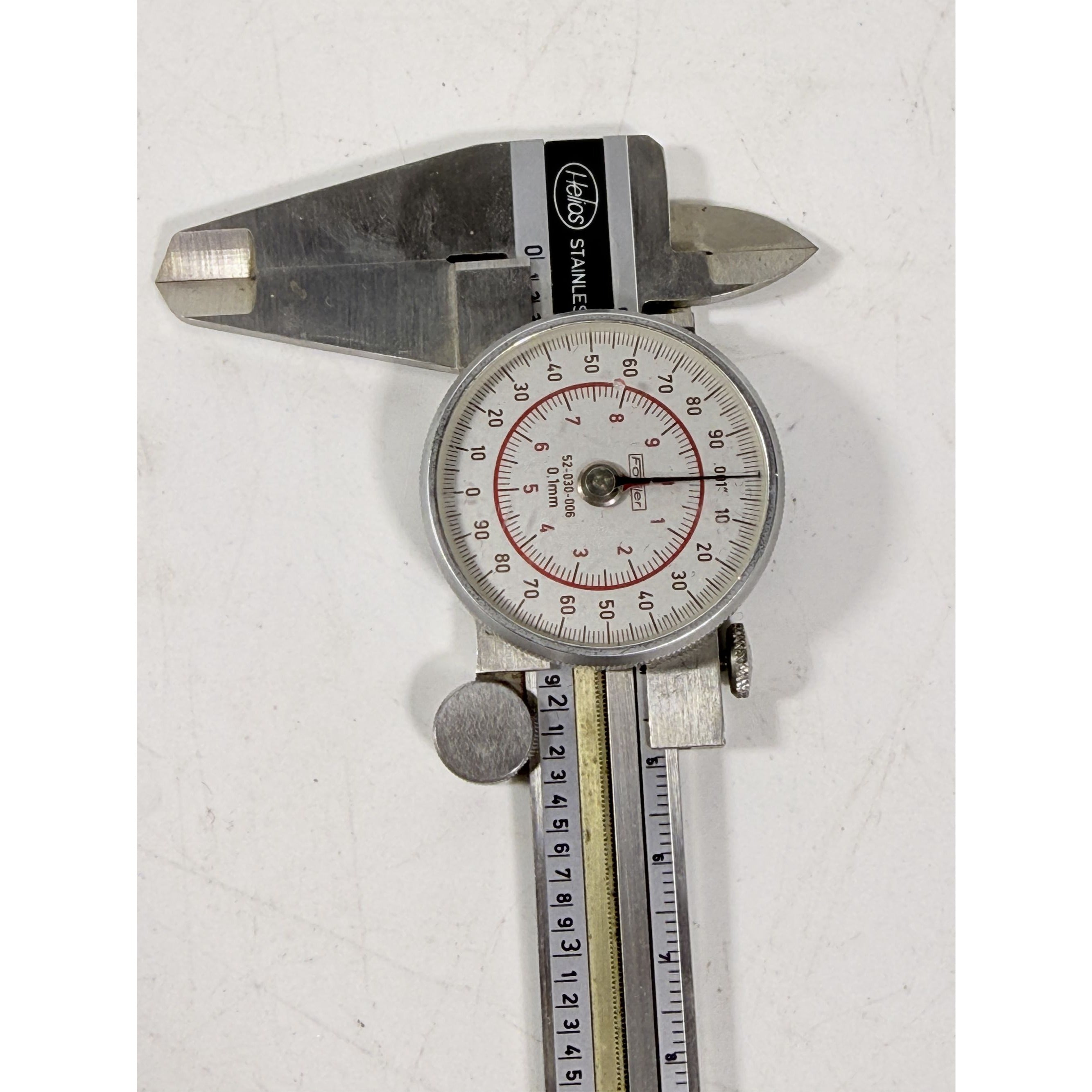 Helios Fowler 52-030-006 .001 Dial Caliper 6.5" Stainless Steel WORKING F153 Germany