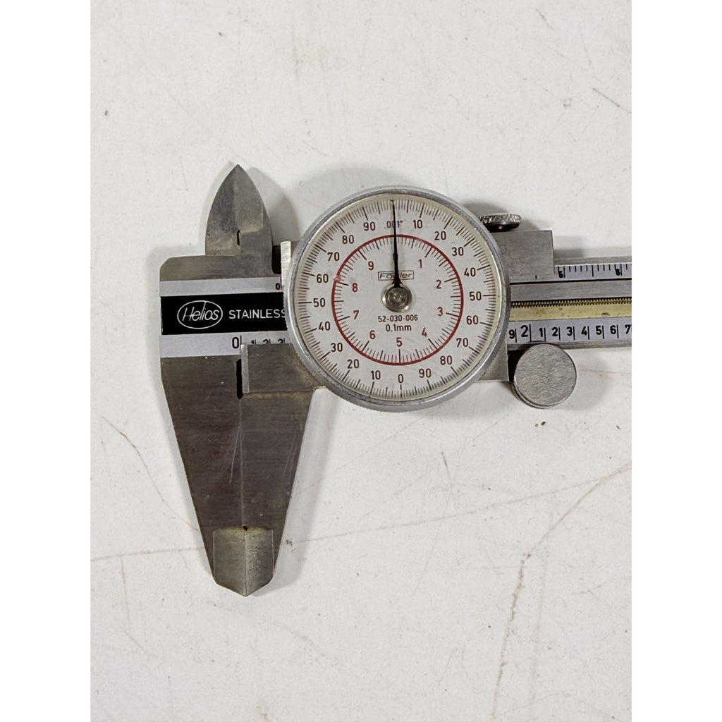 Helios Fowler 52-030-006 .001 Dial Caliper 6.5" Stainless Steel WORKING F153 Germany